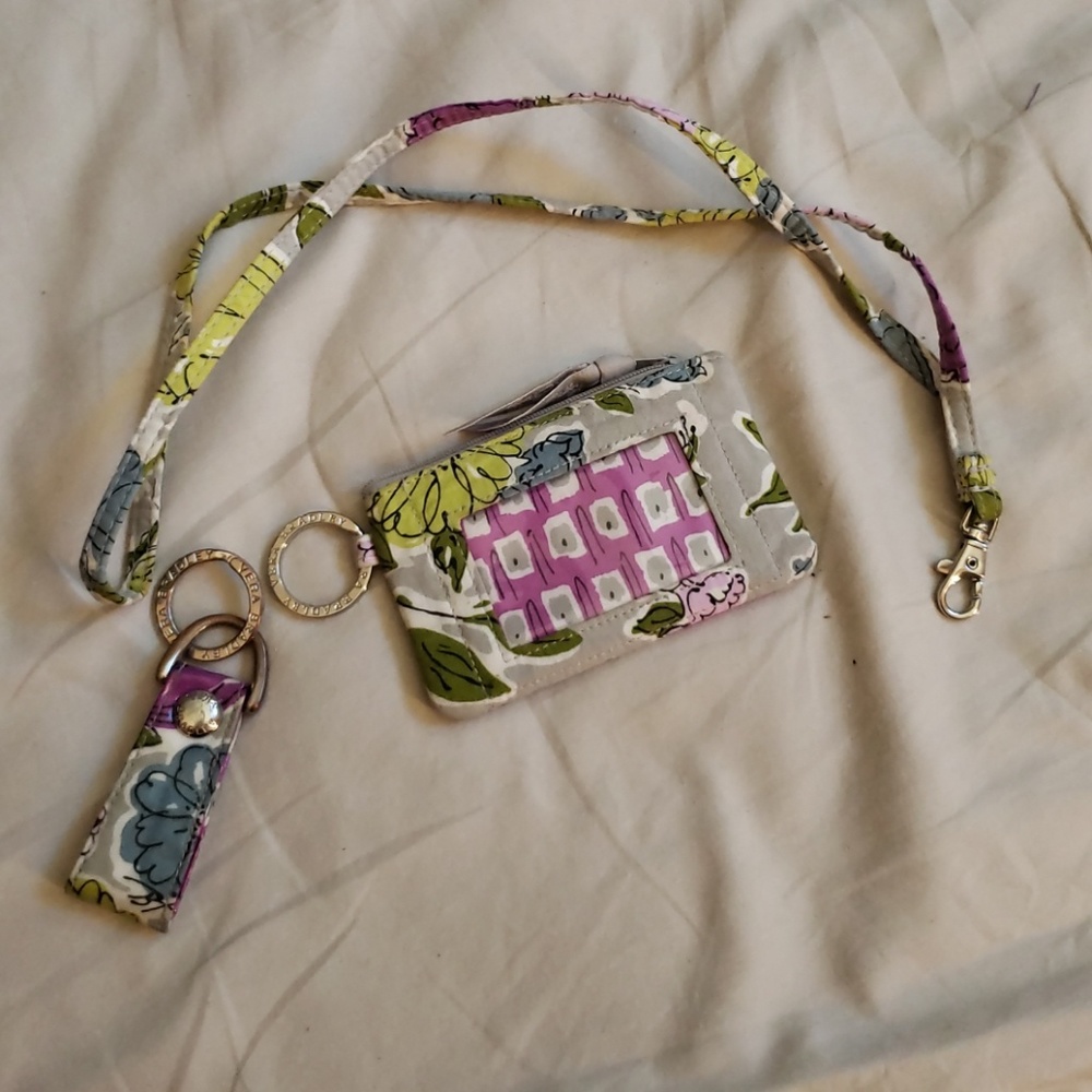 Vera Bradley watercolor lanyard & card holder set